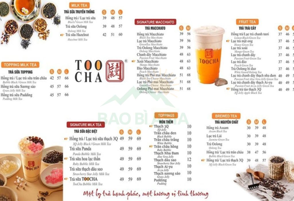 Mẫu menu trà sữa hiện đại 3