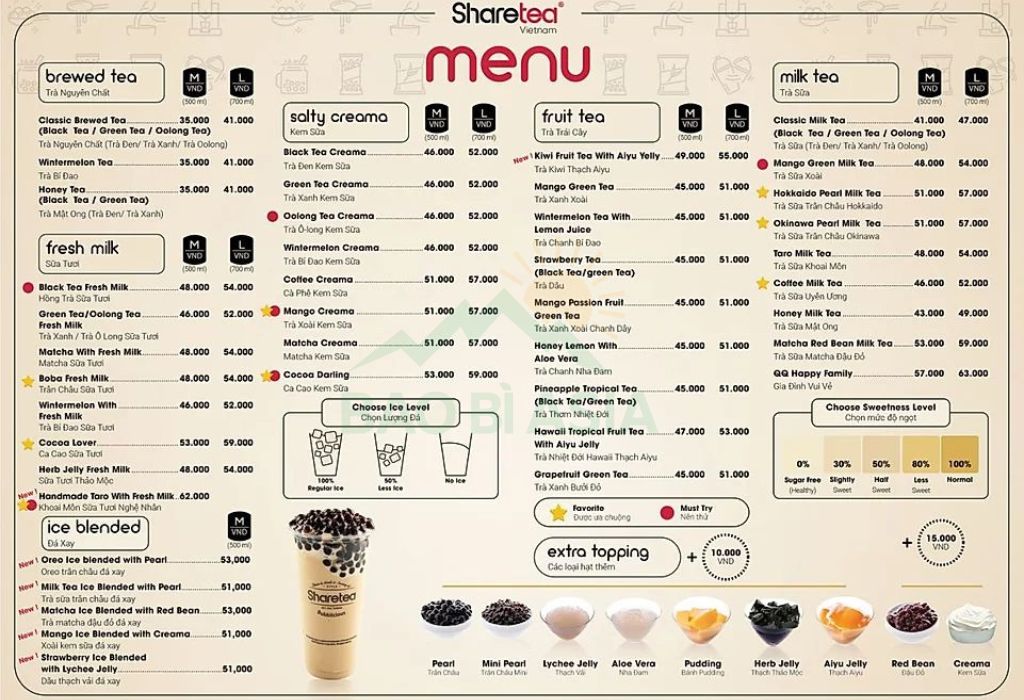 Mẫu menu trà sữa hiện đại 4