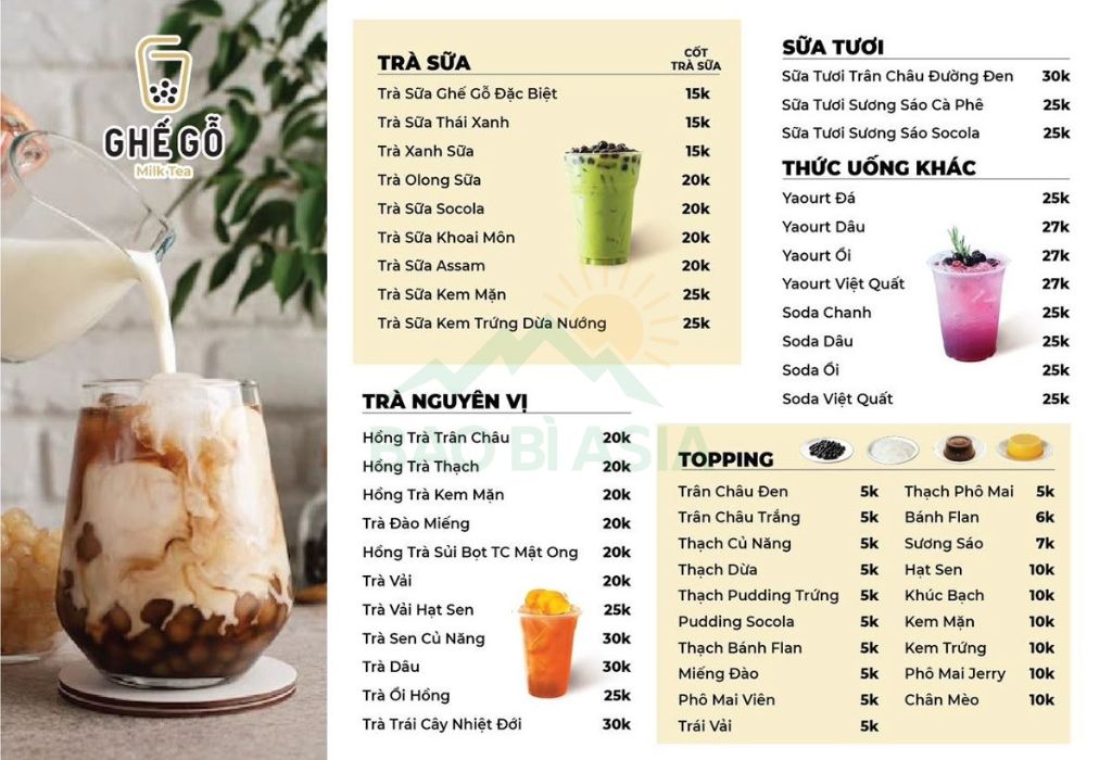 Mẫu menu trà sữa hiện đại 6