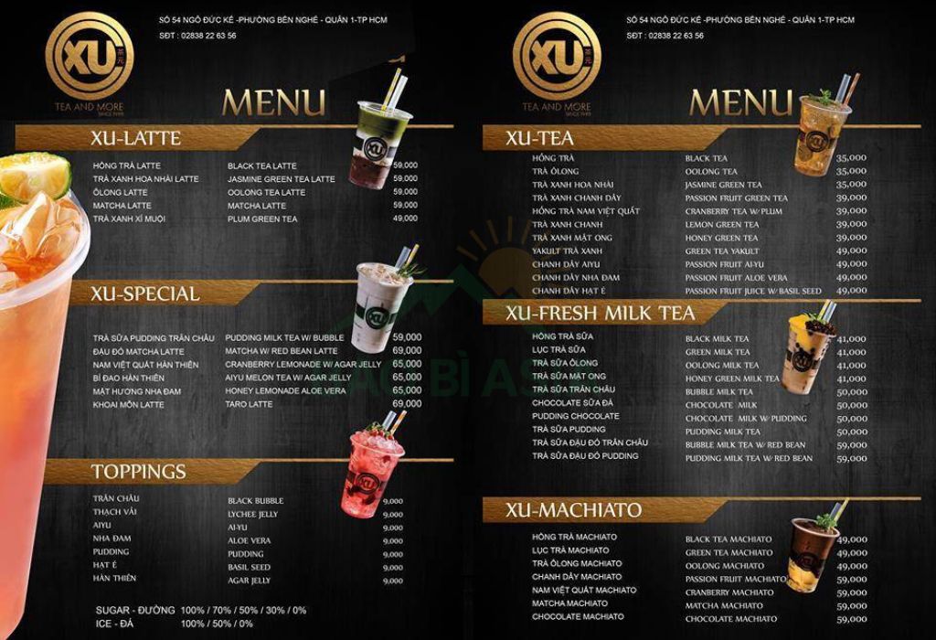 Mẫu menu trà sữa hiện đại 7