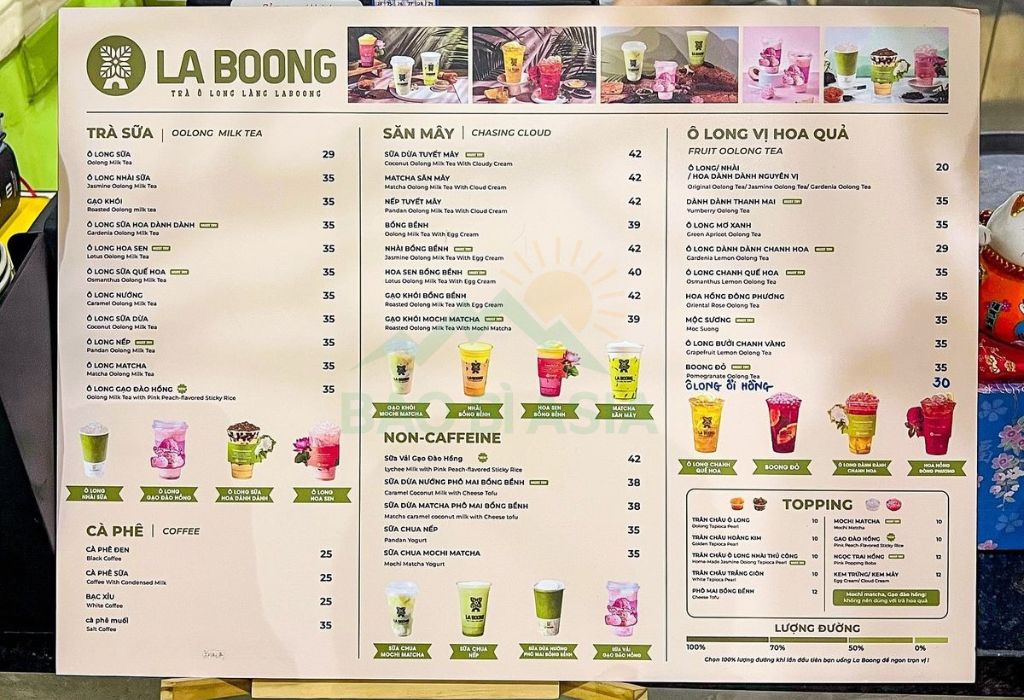 Mẫu menu trà sữa thương hiệu nổi tiếng 5