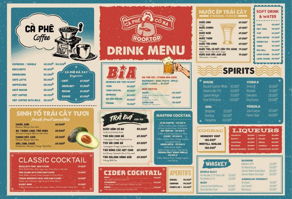 Mẫu menu trà sữa vintage 3
