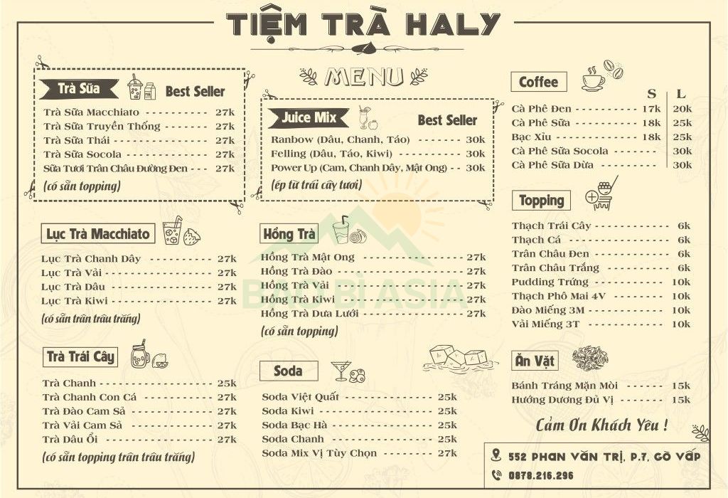 Mẫu menu trà sữa vintage 5
