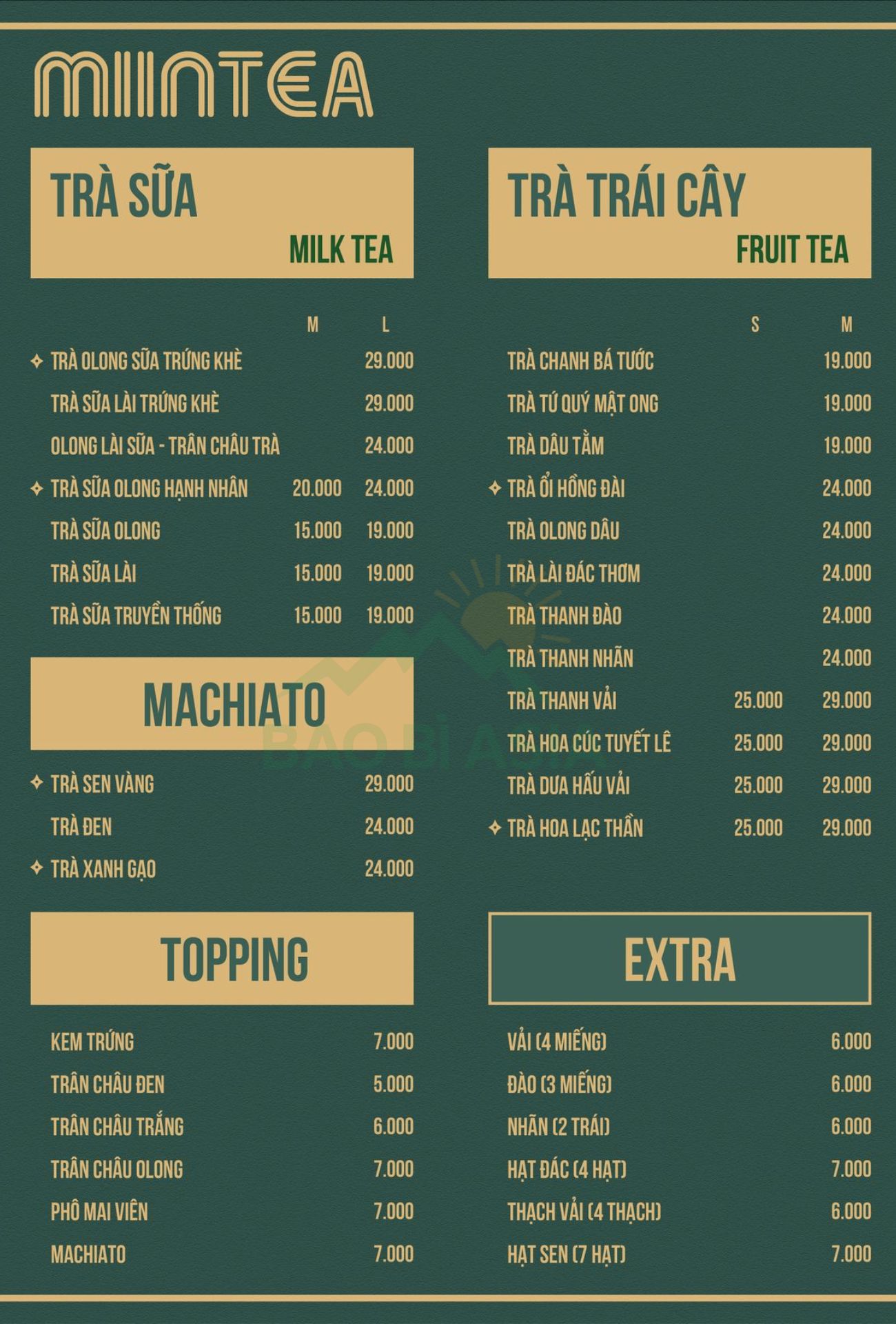 Mẫu menu trà sữa vintage 7
