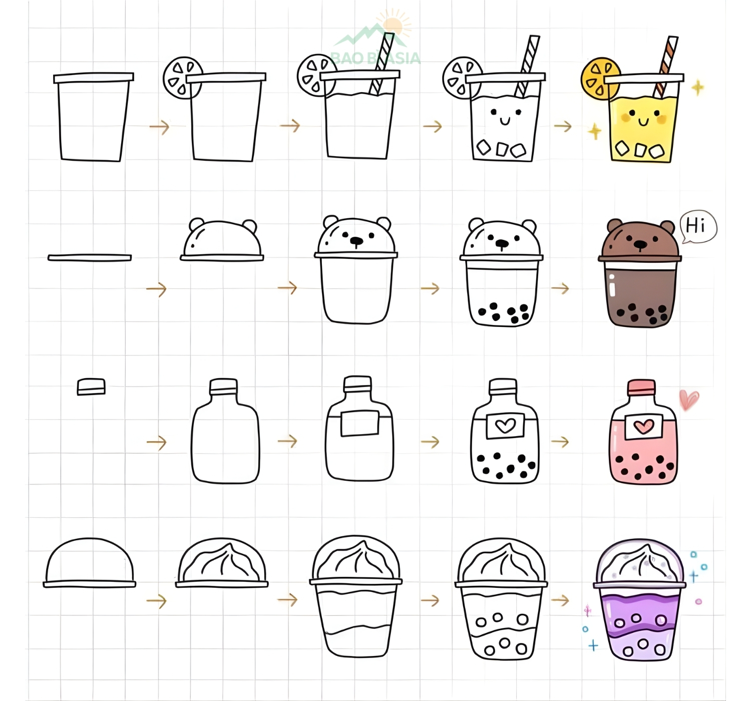 Cách vẽ sticker đơn giản 9