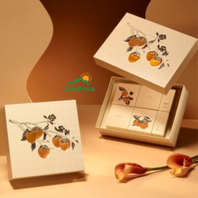 HBTT11 Hộp bánh trung thu Hồng Phúc Lộc 4 bánh 24x24x8cm