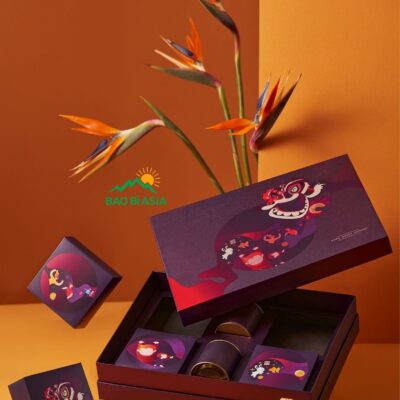 HBTT16 Hộp bánh trung thu Nguyệt Dạ Hồng 4-6 bánh 30x18x8cm