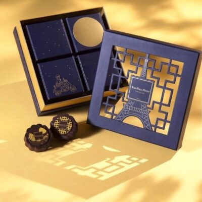 HBTT31 Hộp bánh trung thu Nguyệt Dạ Paris 4 bánh 24×24×8cm