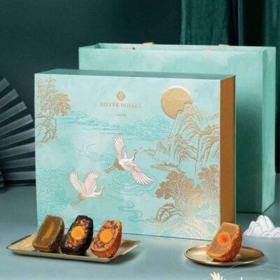 HBTT21 Hộp bánh trung thu Nguyệt Hạc Sơn Thủy 6 bánh 30×22×10cm