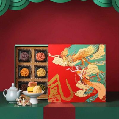 HBTT32 Hộp bánh trung thu Phượng Vũ Cát Tường 9 bánh 30×30×9cm