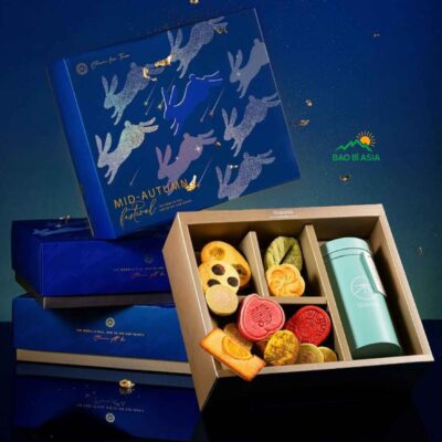 HBTT20 Hộp bánh trung thu Thỏ Ngọc Ánh Sao 4 bánh 28x22x10cm