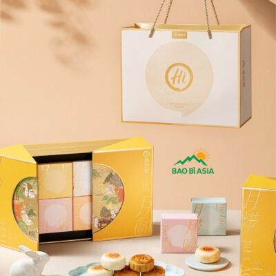 T13 Hộp bánh trung thu Trúc Kim An Phú 4 bánh 28x28x12cm