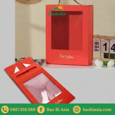 Hộp quà tặng hình chữ nhật quai da 33x25x9,5cm (4)