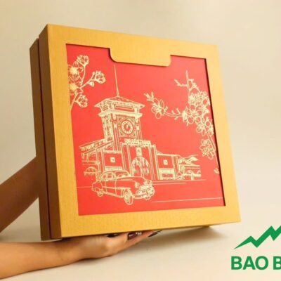 Hộp đựng yến Sài Gòn mãi đỉnh 34x34x10cm giấy Couche bồi Carton