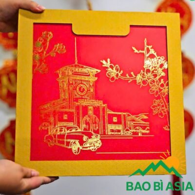 Hộp đựng yến Sài Gòn mãi đỉnh 34x34x10cm giấy Couche bồi Carton