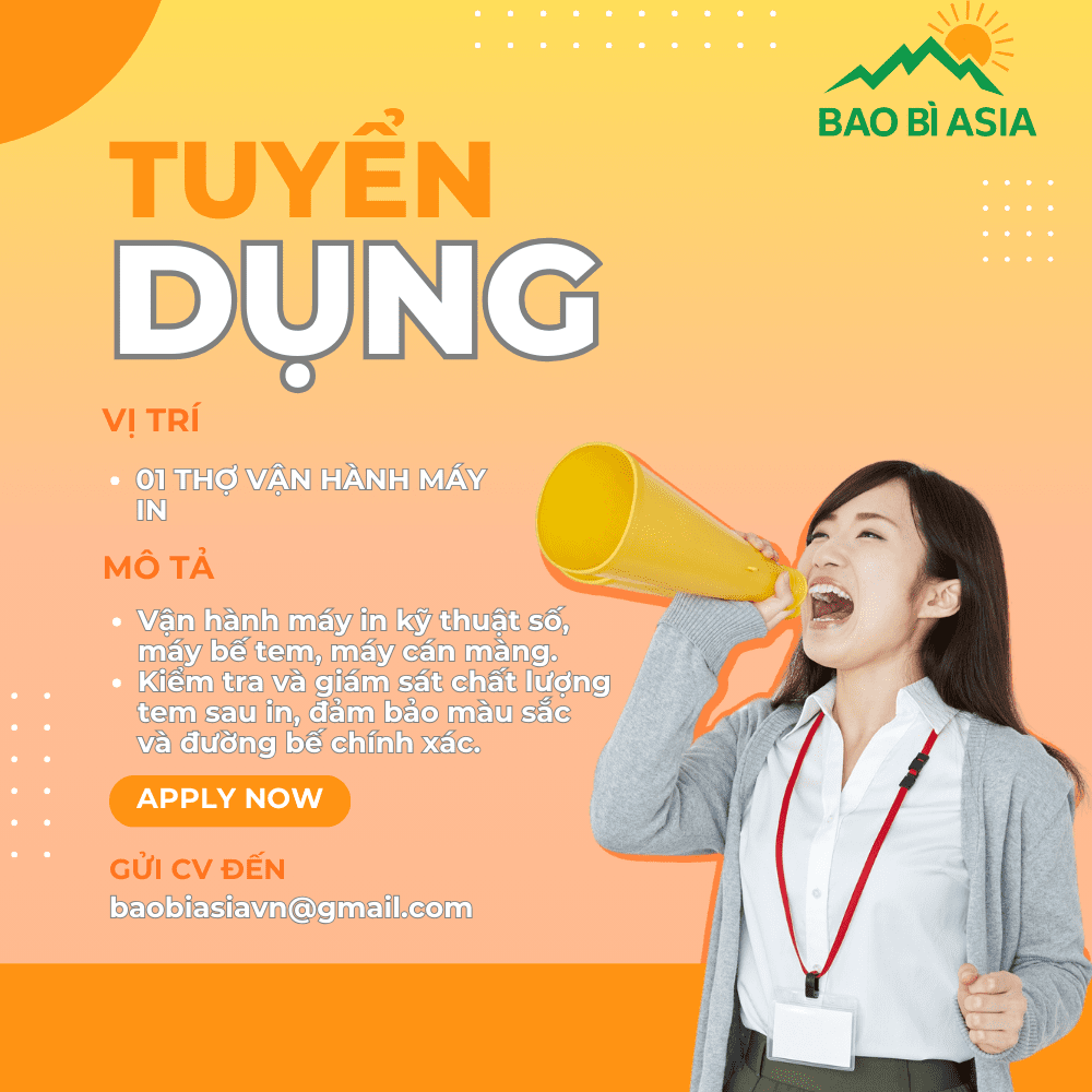 Tuyển thợ vận hành máy in
