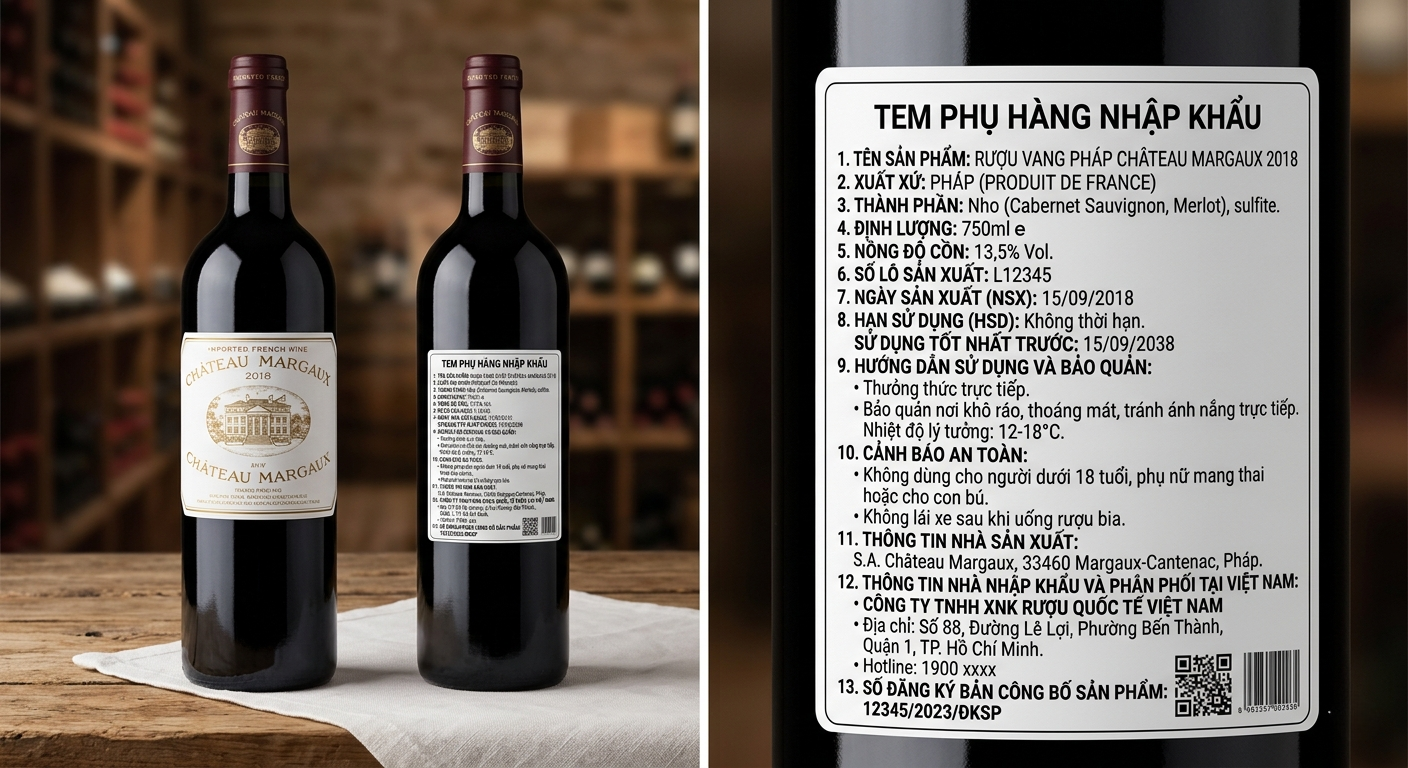 Hàng nhập khẩu có tem phụ đầy đủ