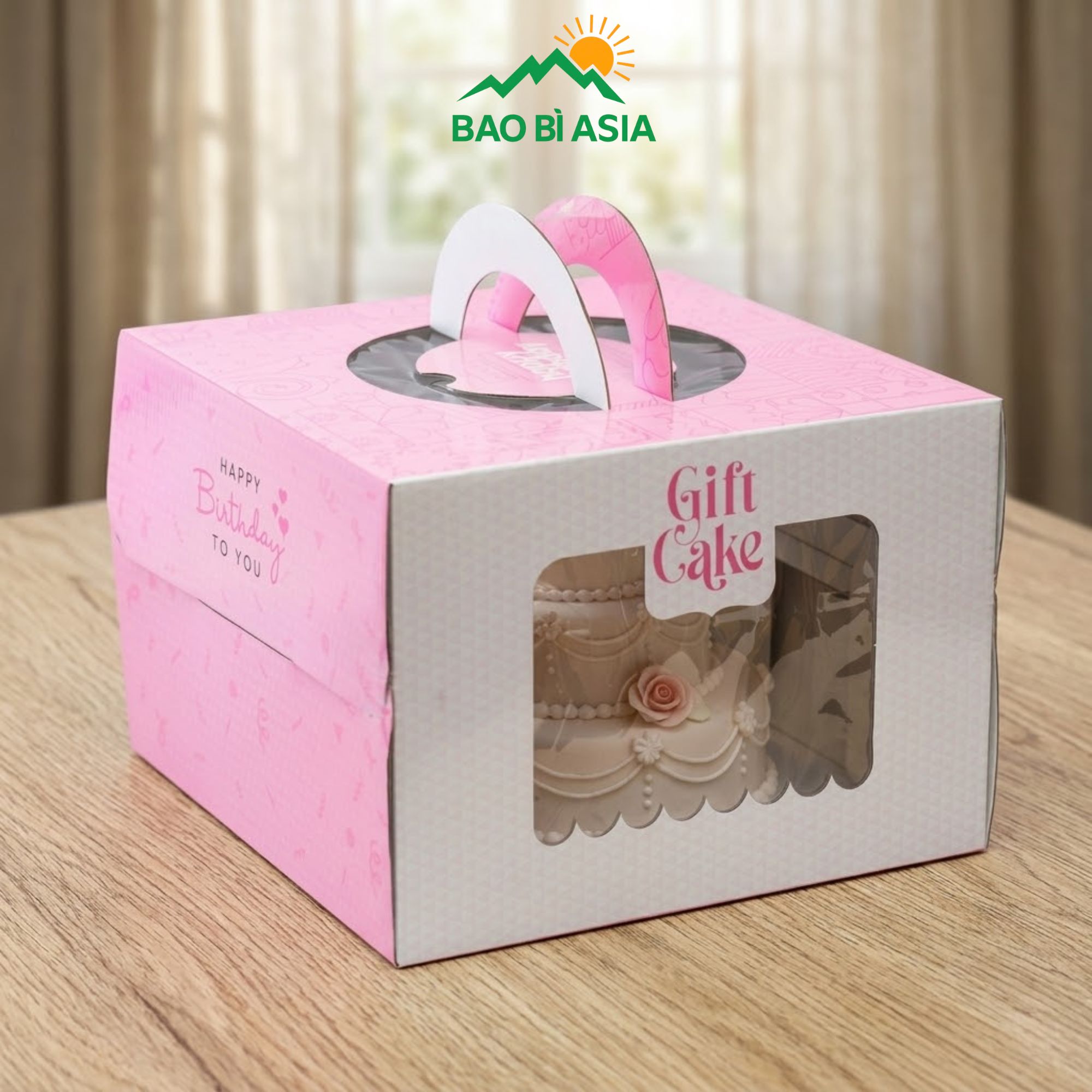 HBK23 – Hộp bánh kem hồng ngọt ngào