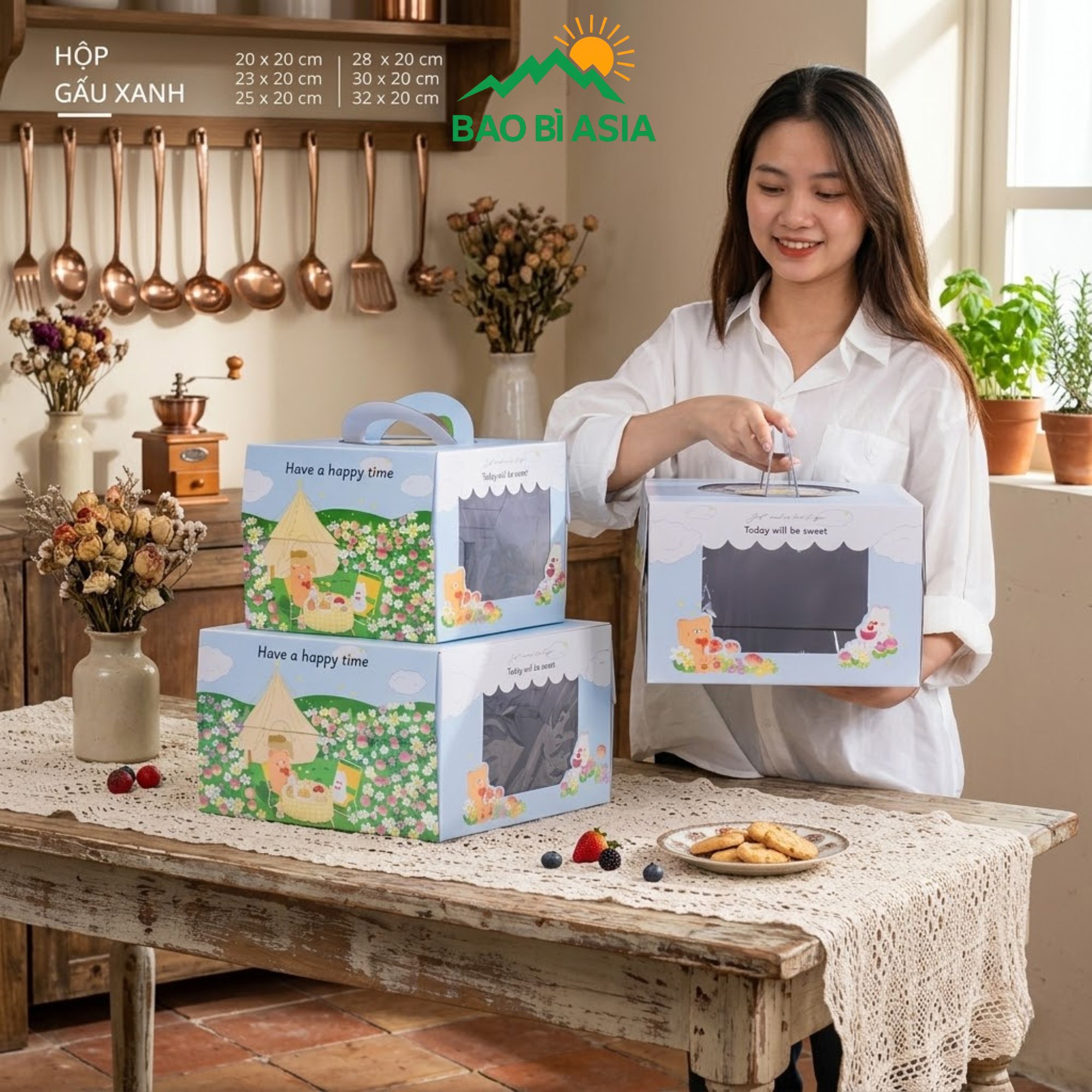 HBK24 – Hộp gấu xanh dễ thương