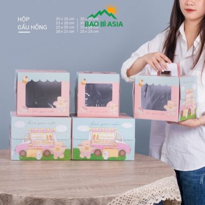 HBK25 – Hộp gấu hồng ngọt ngào
