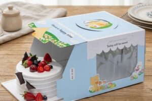 HBK29 – Hộp bánh kem xanh hiện đại