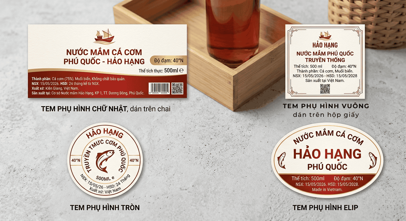 Các hình dáng của tem phụ