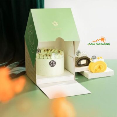 hộp bánh kem nắp gập khay trượt