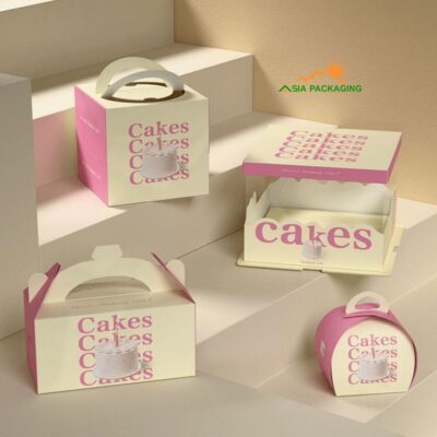 Hộp bánh kem quai xách Pastel