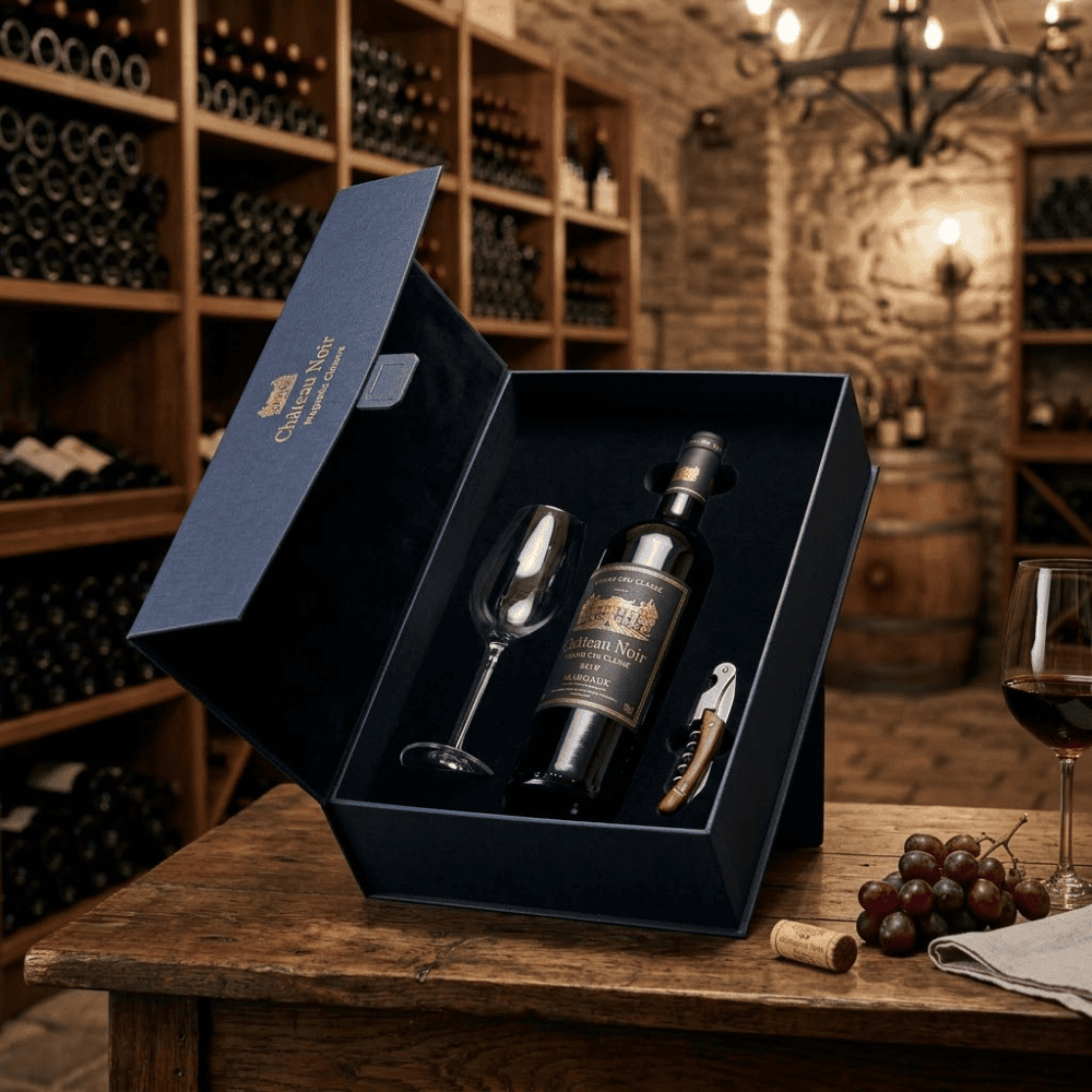 Hộp giấy đựng rượu nắp nam châm