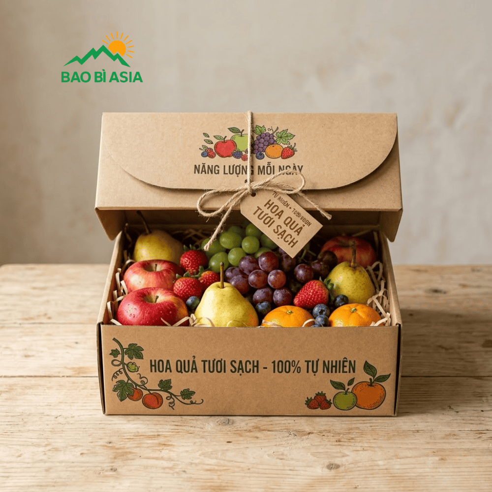 Hộp giấy đựng trái cây nắp chồm