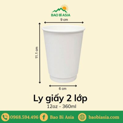 Ly giấy 2 lớp 12oz - 360ml