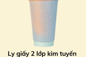 Ly giấy 2 lớp kim tuyến 16oz - 480ml