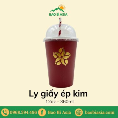 Ly giấy ép kim 12oz - 360ml