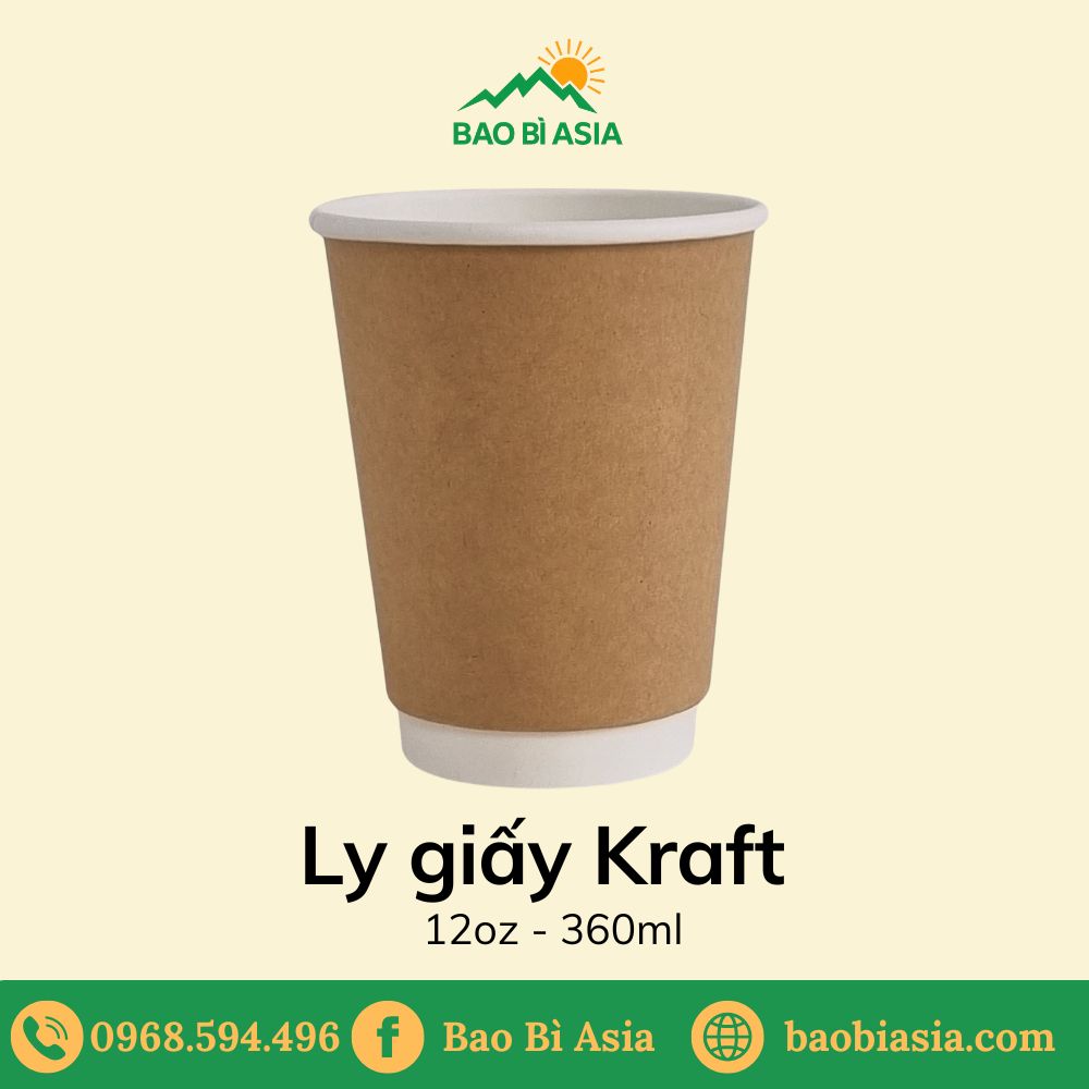 Ly giấy Kraft 12oz - 360ml