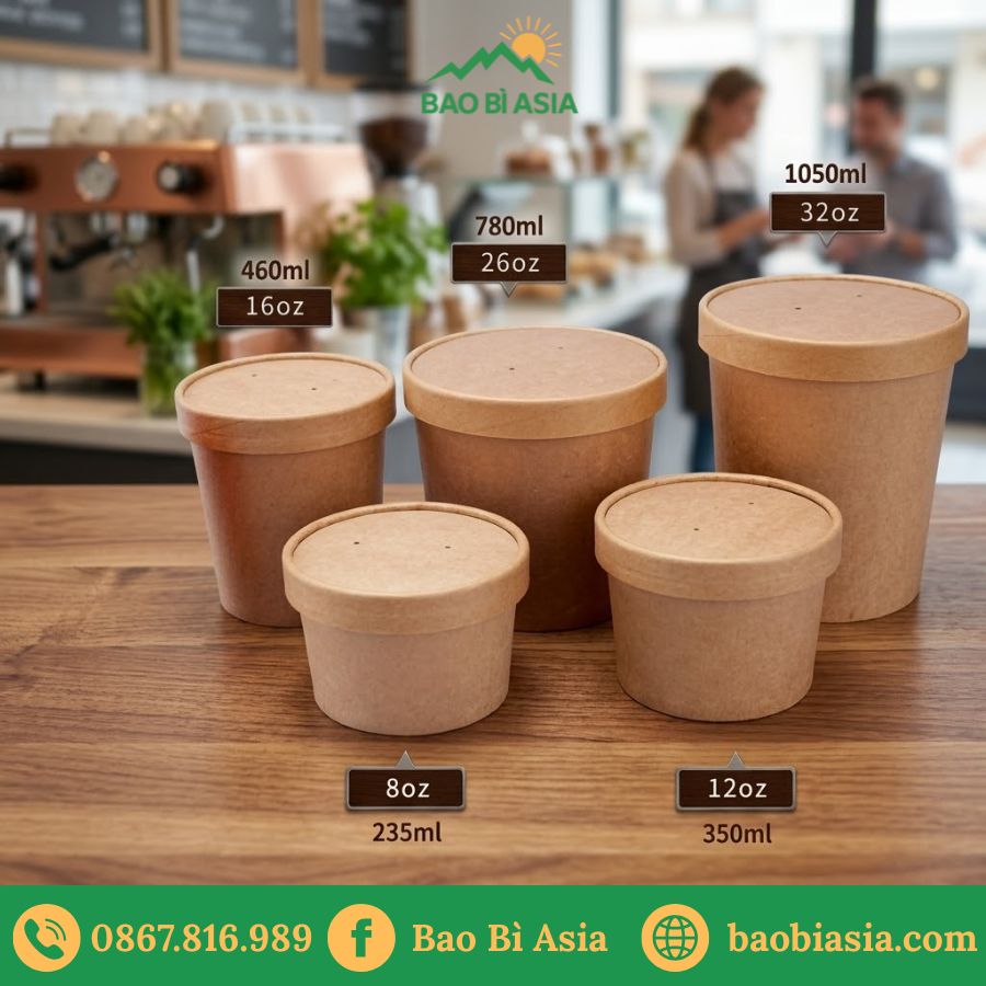 HTA10 - Ly Giấy Kraft Có Nắp