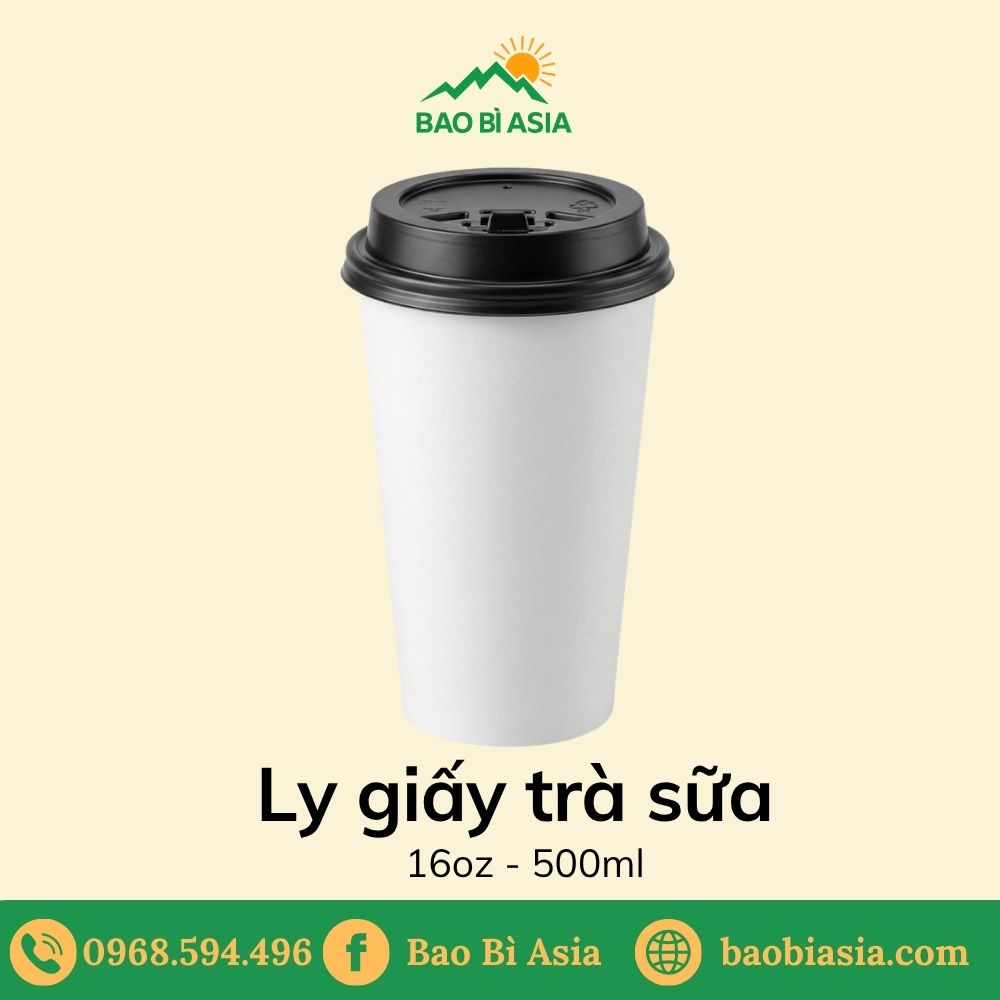 Ly giấy trà sữa 16oz - 500ml