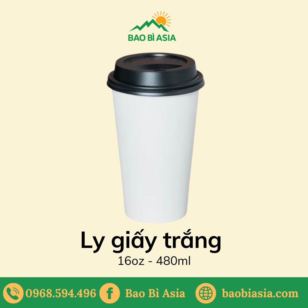 Ly giấy trắng 16oz - 480ml