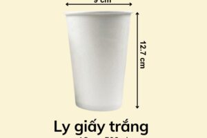Ly giấy trắng 16oz - 500ml