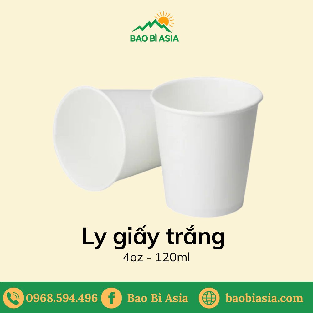 Ly giấy trắng 4oz - 120ml