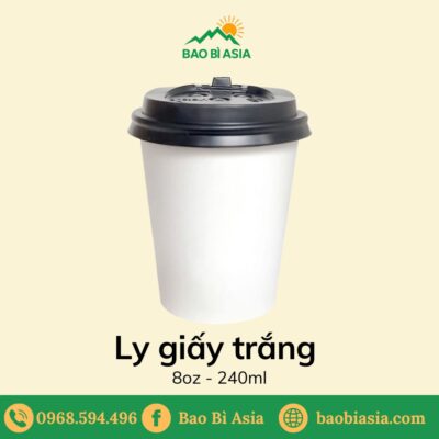 Ly giấy trắng 8oz - 240ml