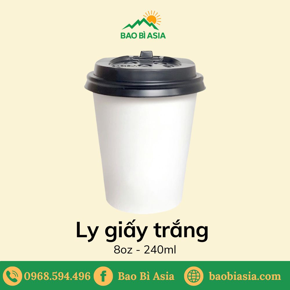 Ly giấy trắng 8oz - 240ml