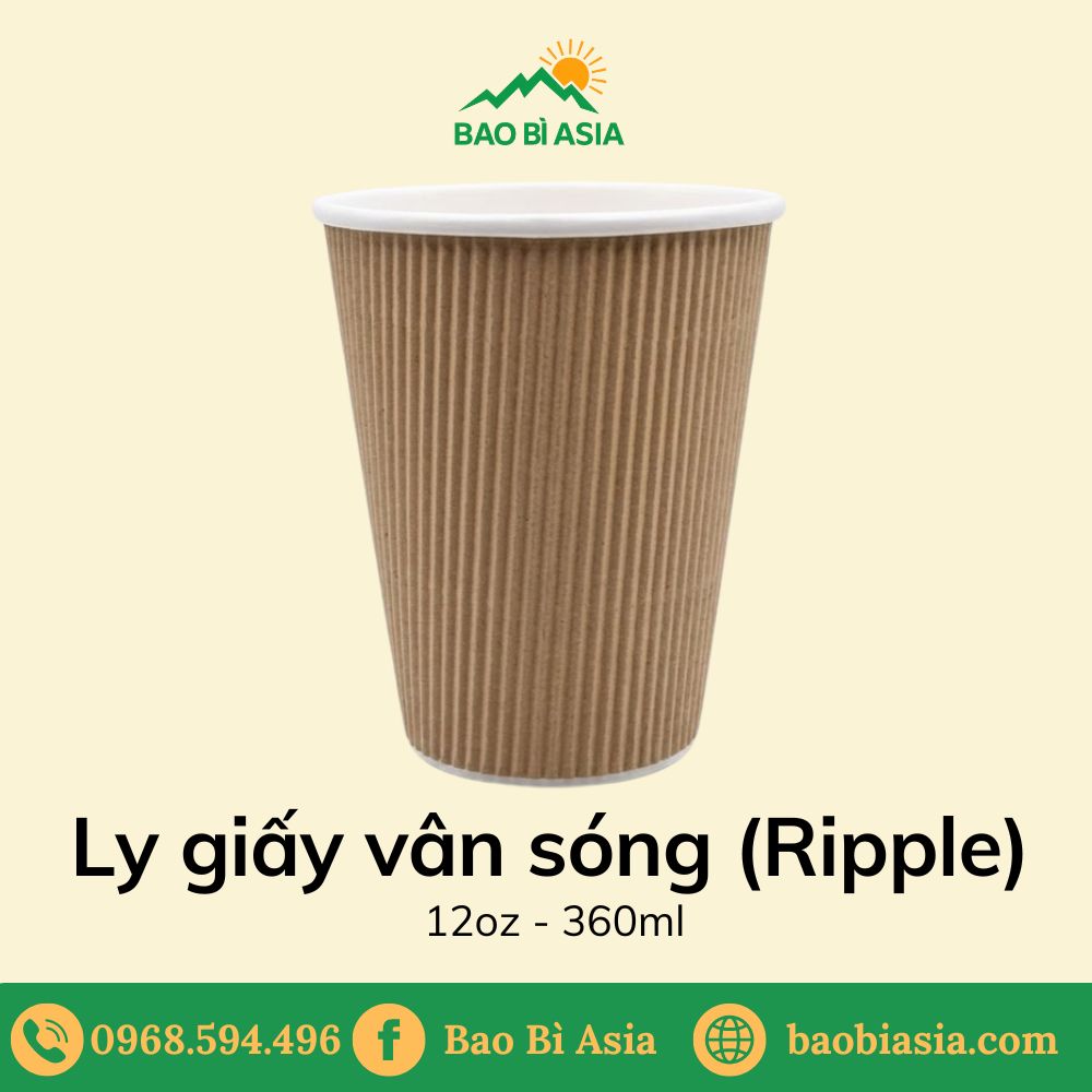 Ly giấy vân sóng (Ripple) 12oz - 360ml