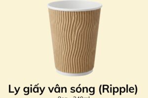 Ly giấy vân sóng (Ripple) 8oz - 240ml