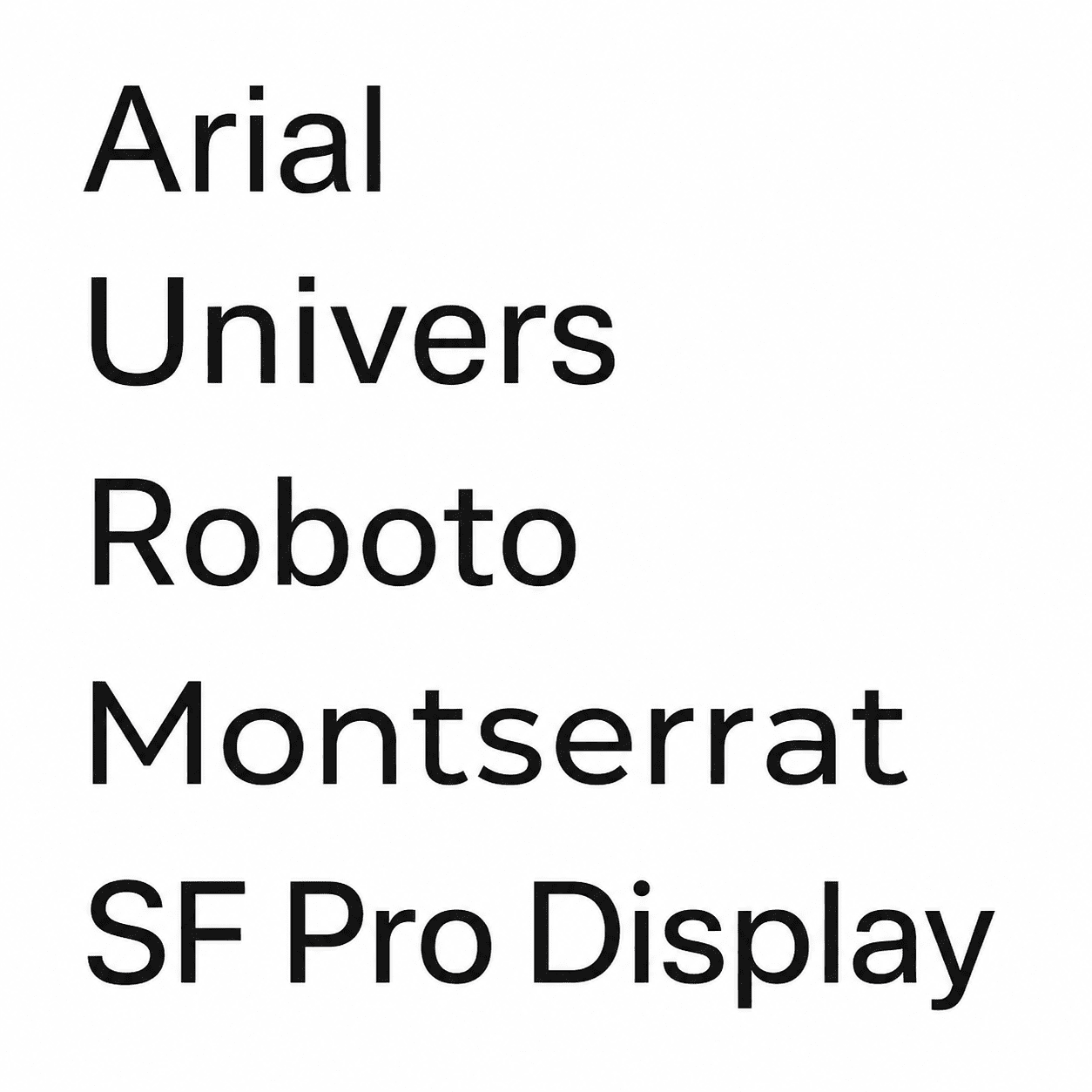 Các font tương tự Helvetica