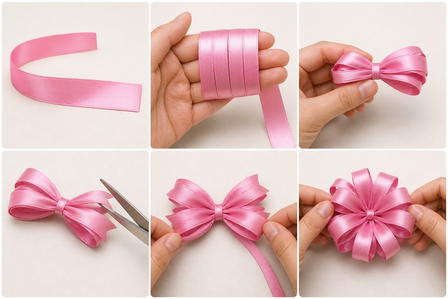 Cách thắt nơ hình bông hoa