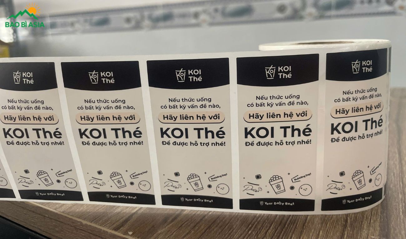 Mẫu tem nhãn trà sữa KOI Thé