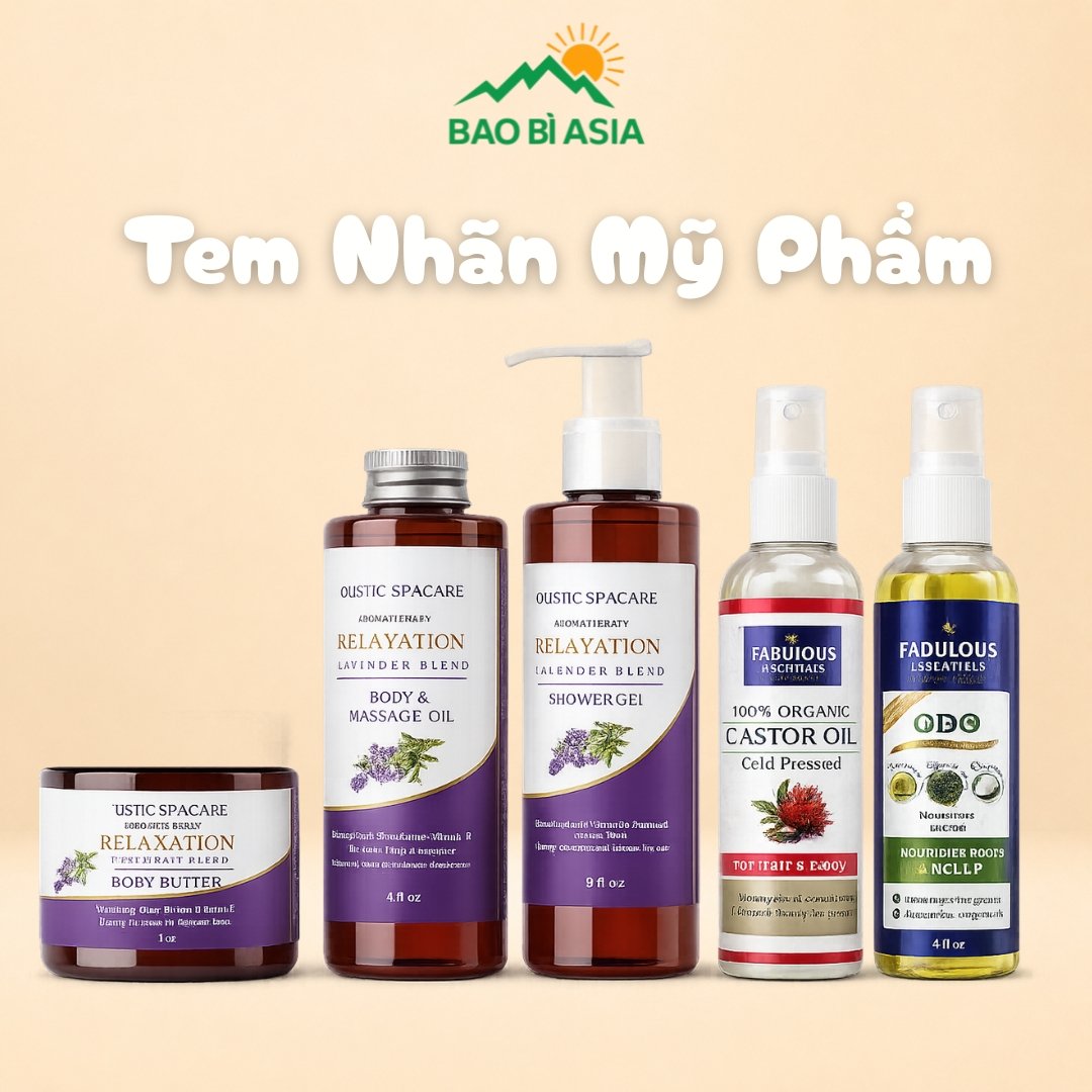 In tem nhãn mỹ phẩm tại Bao Bì Asia