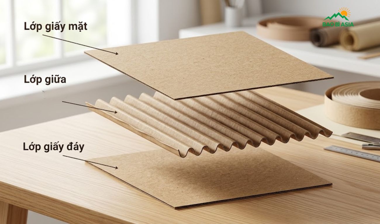 Cấu tạo thùng carton 3 lớp