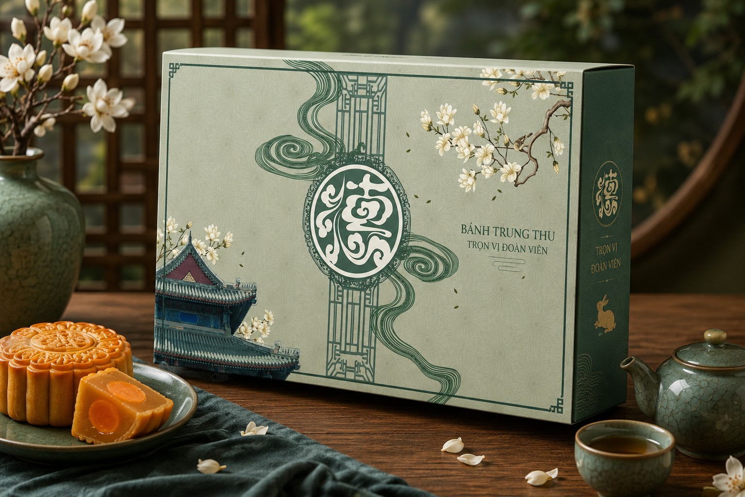 Hộp giấy couche đựng bánh trung thu
