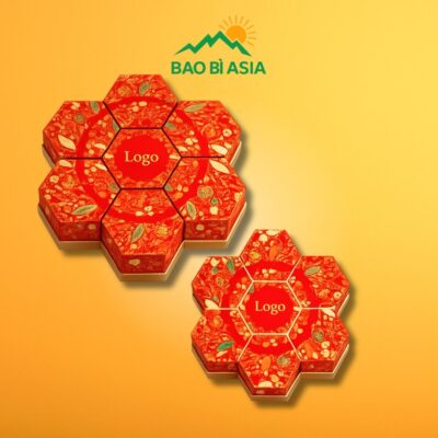 HBTT39 Hộp bánh trung thu Lục Giác Hoa Thu 6 bánh